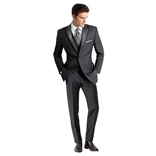 UMISS uomo set di pantaloni per gilet giacca giacca da ufficio con risvolto classico in 3 pezzi