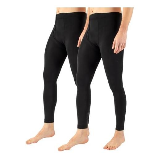 Cette pack 1/2 paia - leggings termico uomo, calzemaglie in pile, pantalone con interno felpato | 300 den | nero | m/l, xl, xxl (l-xl, 2 x nero)