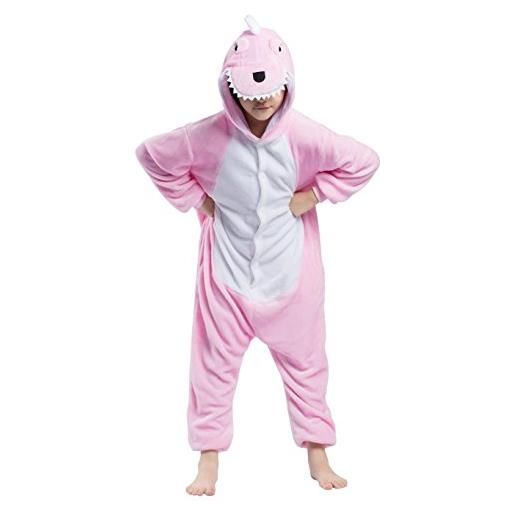 Wamvp unisex per bambini pigiama animale cosplay dinosauro rosa