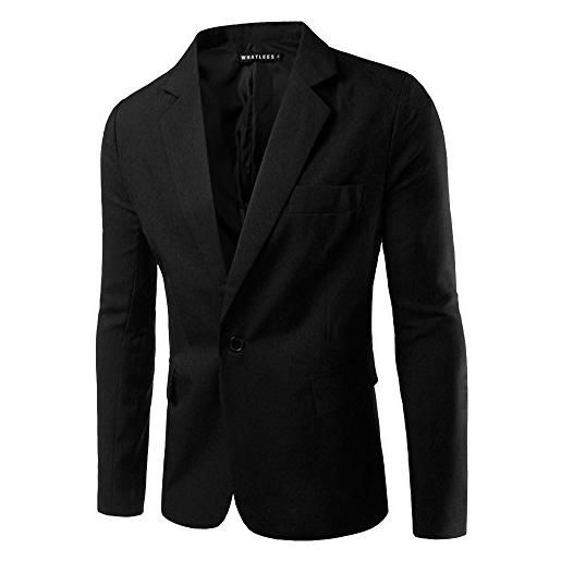 ShiFan slim fit uomo casual one button elegante vestito di affari cappotto giacca blazers nero xl