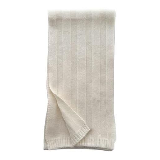 REPALY sciarpa donna 1 pezzo di sciarpa invernale in maglia di lana tinta unita da donna coppia collo caldo bianco