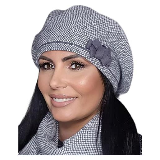 Kamea berretto femminile classico helena, grigio scuro, taglia unica