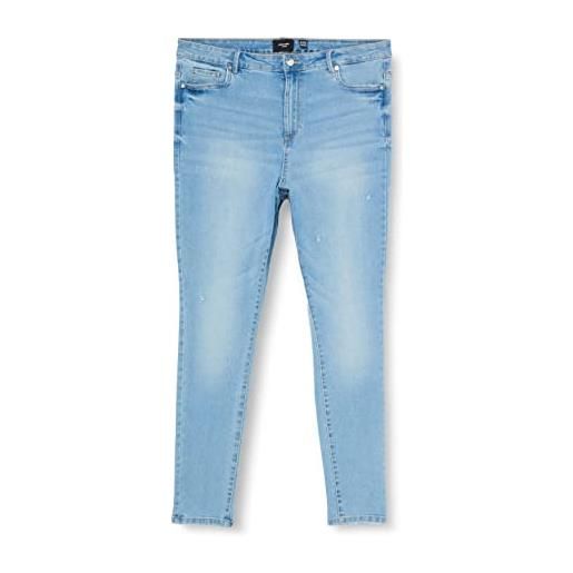 VERO MODA CURVE vmphia hr skinny j gu3162 curve noos jeans, light blue denim, 52w x 32l donna