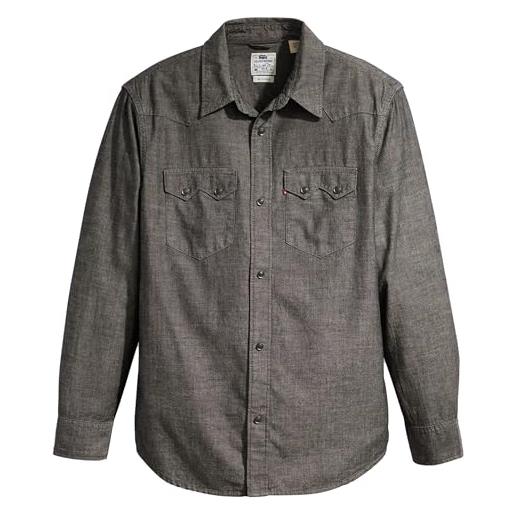Levi's sawtooth relaxed fit western, magliette in tessuto uomo, camden black chambray, l