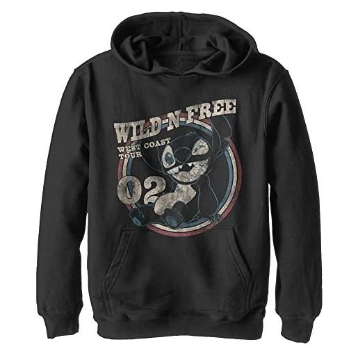 Disney lilo & stitch-americana circle hoodie hooded sweatshirt, black, xl boy's
