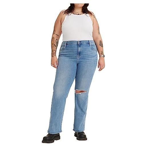 Levi's plus size 726 high rise flare, jeans donna, medium indigo destructed, 18 s