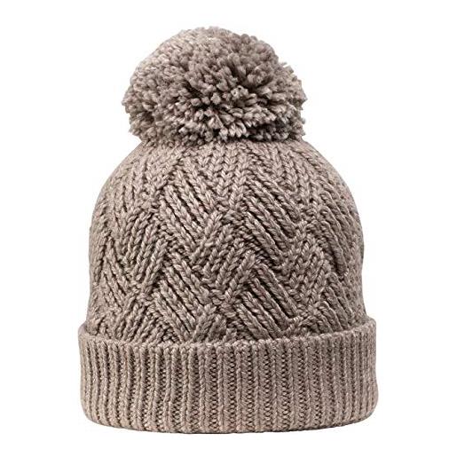 Giesswein setzberg - berretto invernale foderato in lana merino, con pompon e tesa, unisex vole. Taglia unica