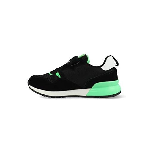 REPLAY shoot jr-1, scarpe da ginnastica, 3069 black white acid green, 39 eu
