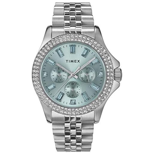 Timex orologio quadrante multiplo al quarzo da donna con cinturino in acciaio inossidabile tw2v79600