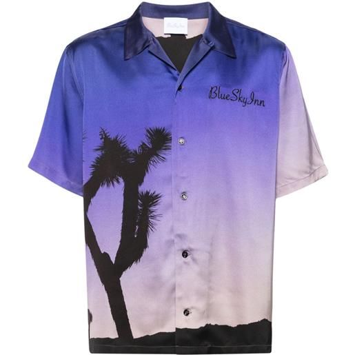 BLUE SKY INN camicia con stampa palm tree - viola