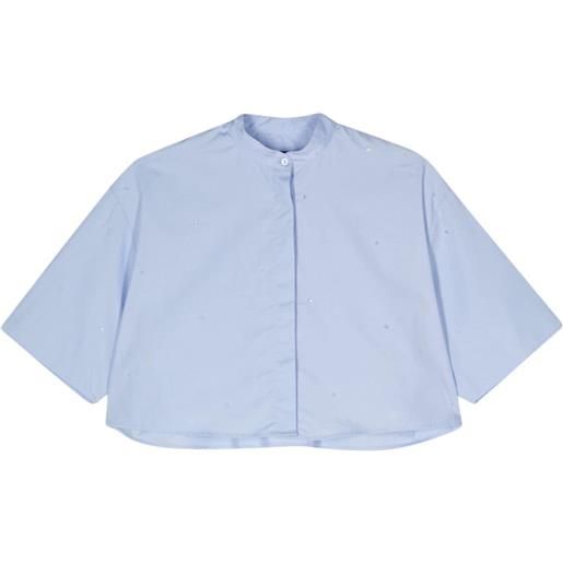 DONDUP camicia con placca logo - blu