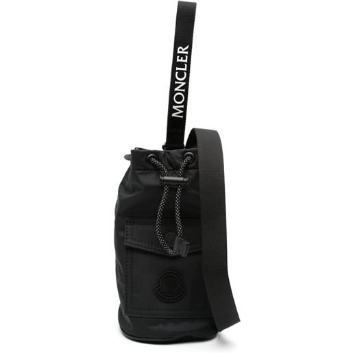 Moncler borsa a secchiello mini con applicazione - nero