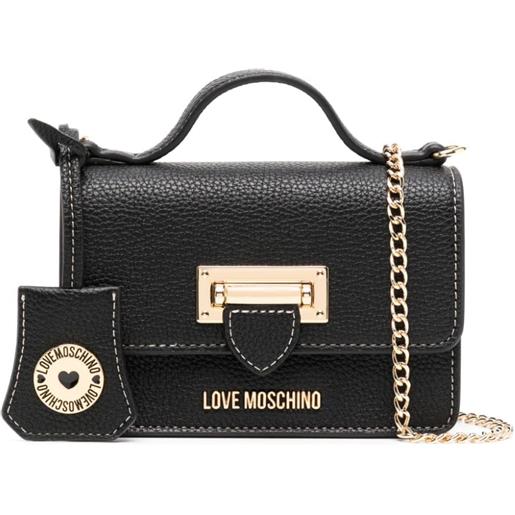 Love Moschino borsa a tracolla con placca logo - nero