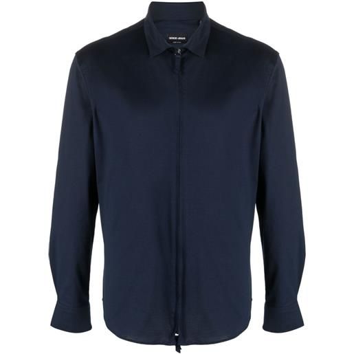 Giorgio Armani camicia con zip - blu