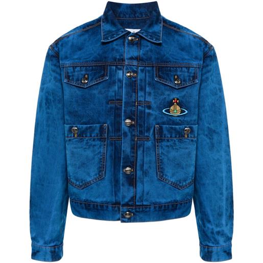 Vivienne Westwood giacca denim con ricamo orb - blu