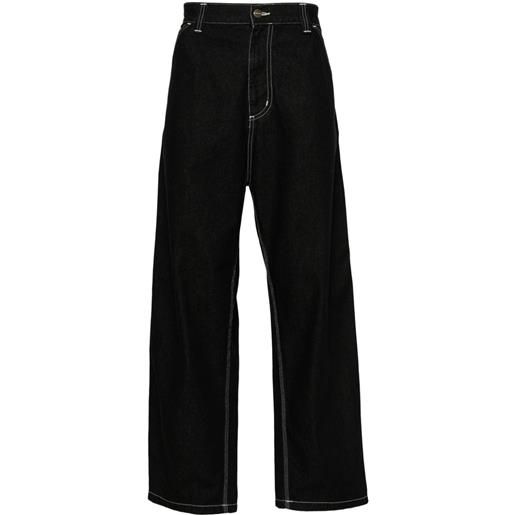 Carhartt WIP jeans a gamba ampia con applicazione - nero