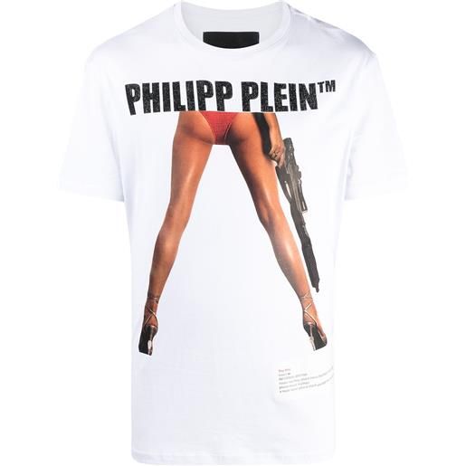 Philipp Plein t-shirt con stampa bang bang - bianco