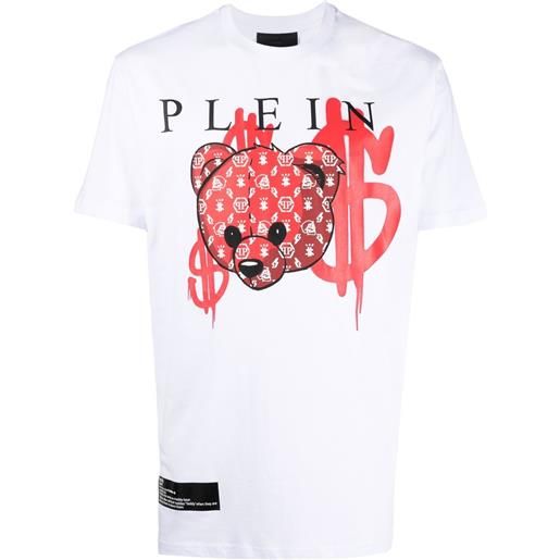 Philipp Plein t-shirt con stampa teddy - bianco