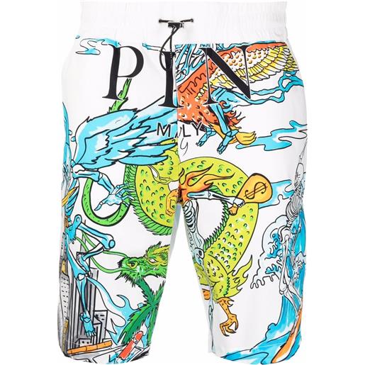 Philipp Plein shorts con stampa - bianco