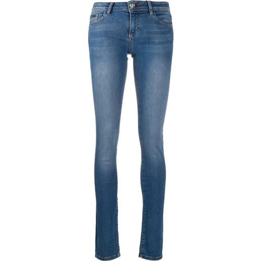 Philipp Plein jeans skinny con applicazione - blu