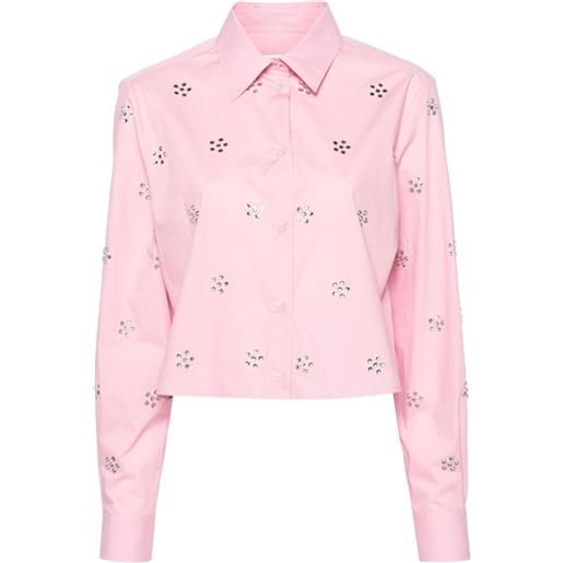 MSGM camicia con strass - rosa