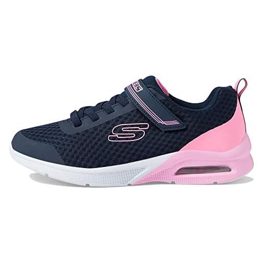 Skechers microspec max - epic brights, sneaker bambine e ragazze, navy mesh hot pink trim, 27 eu