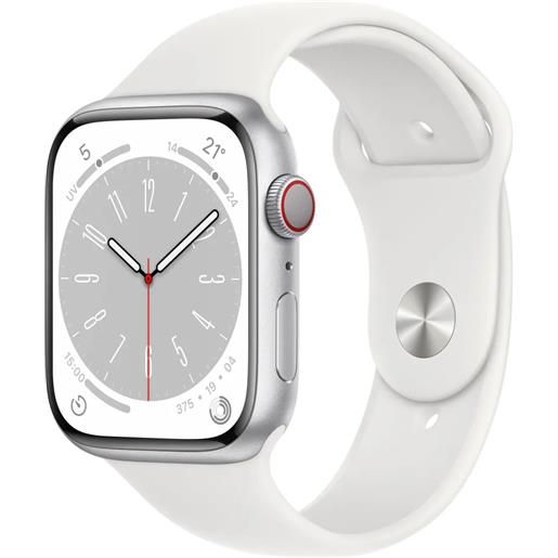 Apple smartwatch Apple watch series 8 oled 45 mm digitale 396 x 484 pixel touch screen 4g argento wi-fi gps (satellitare) [mp4j3fd/a]