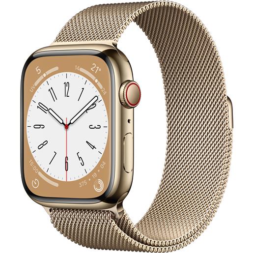 Apple smartwatch Apple watch series 8 oled 45 mm digitale 396 x 484 pixel touch screen 4g oro wi-fi gps (satellitare) [mnkq3fd/a]