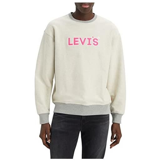 Levi's relaxd graphic crew, maglia di tuta uomo, poster logo pastel turquoise, l