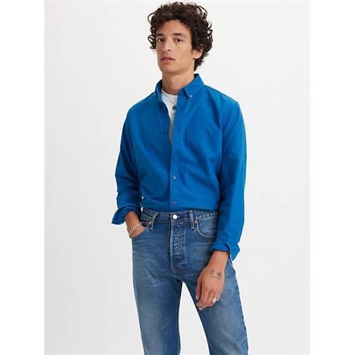 Levi's camicia authentic button down blu / rio limoges garment dye