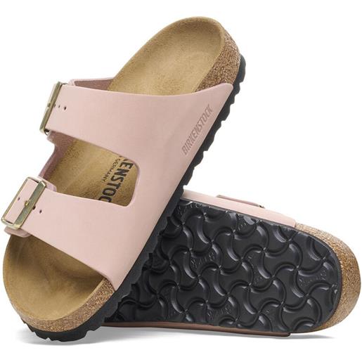 Birkenstock sandali arizona pelle nubuck soft pink donna calzata stretta