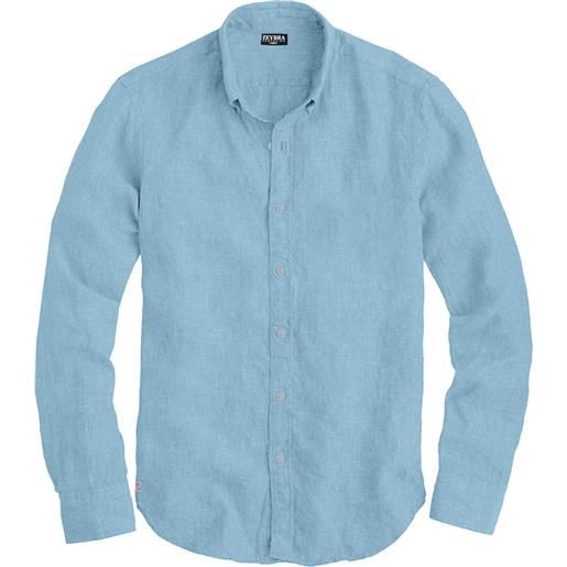 Zeybra - camicia uomo lino cielo