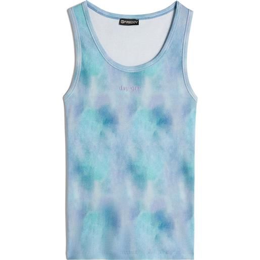 Freddy canotta da donna in cotone tie dye multicolor a costine