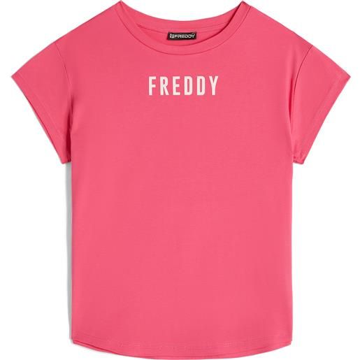 Freddy t-shirt donna in jersey con piccolo logo effetto satin