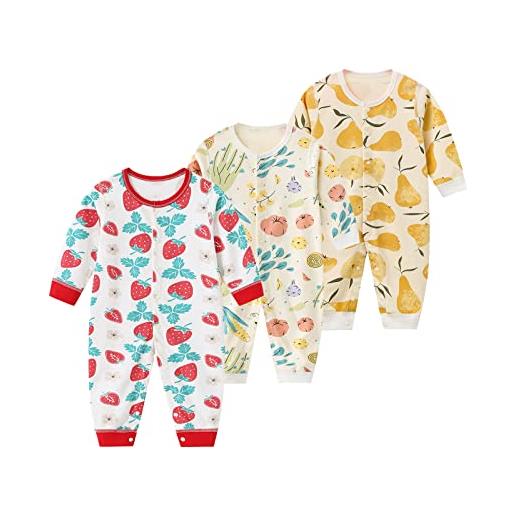 MIXIA baby clothes unisex neonato crescere onesies per ragazzi e ragazze 0-24 mesi, mela felice fattoria-pera, 6-9 mesi