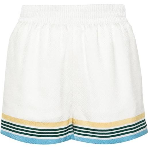 Casablanca shorts con monogramma jacquard - bianco