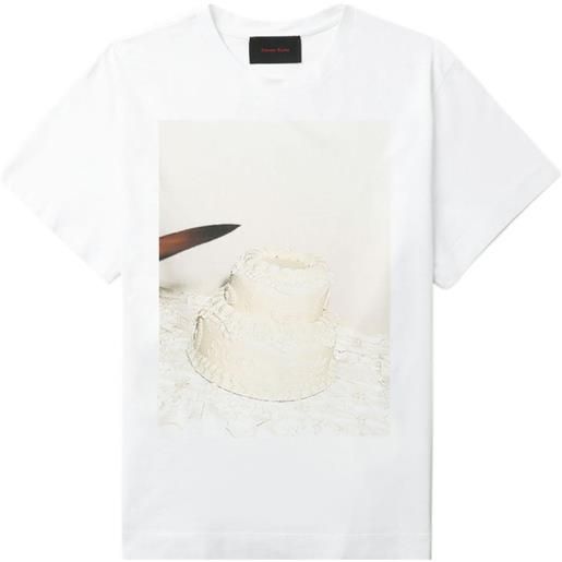 Simone Rocha t-shirt cutting cake - bianco