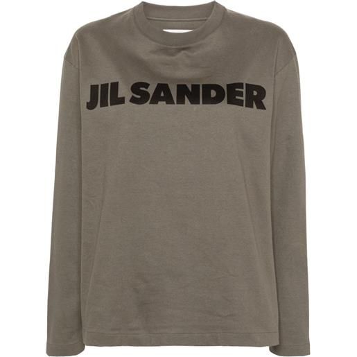 Jil Sander t-shirt a maniche lunghe con stampa - verde