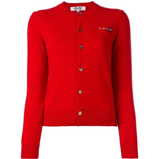 Comme Des Garçons Play cardigan con stampa - rosso