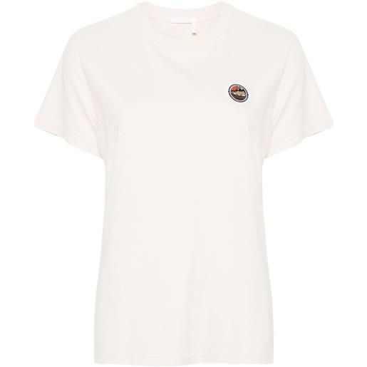 Chloé t-shirt con applicazione - toni neutri