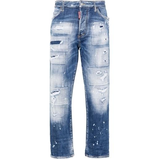 Dsquared2 jeans affusolati a vita media - blu