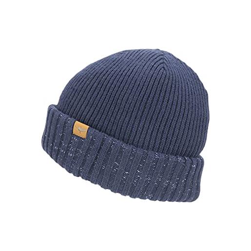 Sealskinz gorro con puño enrollado impermeable para el clima frío, l/xl punto, hombre, azul marino