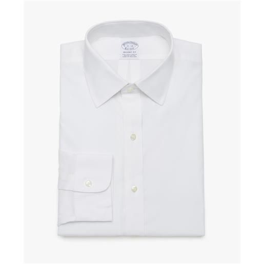 Brooks Brothers camicia bianca pastello regular fit non-iron in cotone con collo ainsley bianco