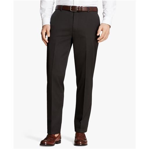 Brooks Brothers pantalone elegante milano slim fit in twill di cotone nero
