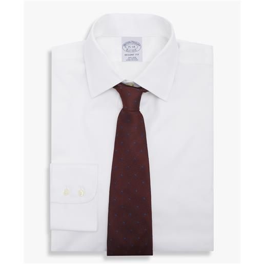 Brooks Brothers camicia bianca regular fit non-iron in cotone stretch con collo ainsley bianco