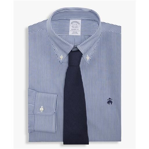 Brooks Brothers camicia blu regular fit non-iron in cotone con collo button-down