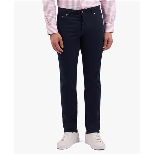 Brooks Brothers pantalone a cinque tasche in cotone elasticizzato blu navy
