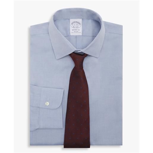 Brooks Brothers camicia blu regular fit non-iron in cotone con collo ainsley