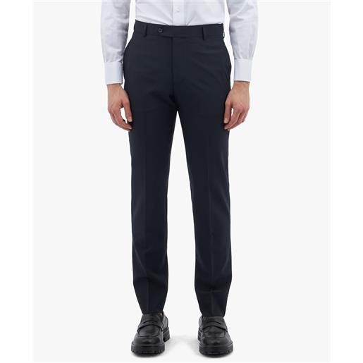 Brooks Brothers pantalone elegante milano, slim fit in twill di lana blu navy