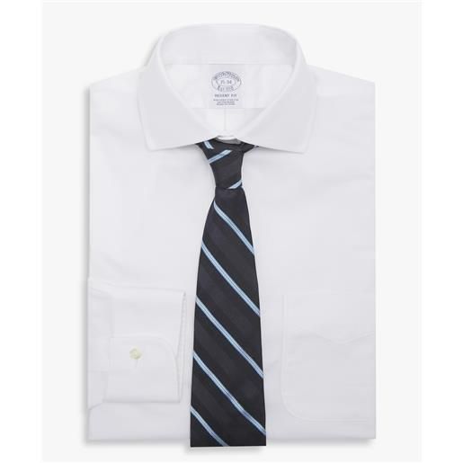Brooks Brothers camicia bianca regular fit non-iron con collo aperto bianco